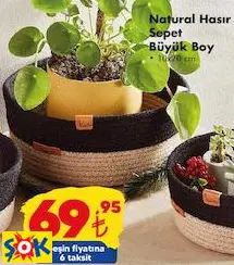 NATURAL HASIR SEPET BÜYÜK BOY